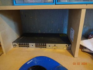 Rack storage area of electronics workbench